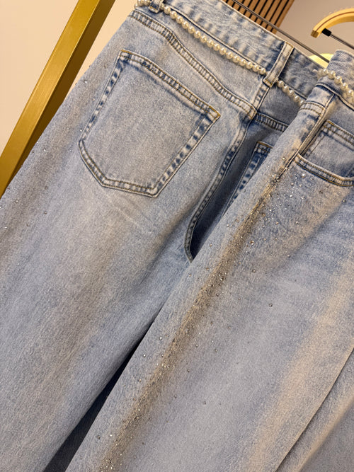 Strass Jeans Light Blue