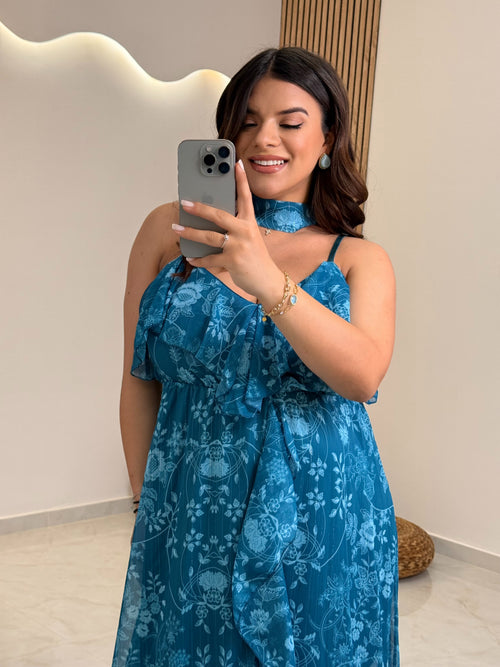 Emily Dress Πετρόλ