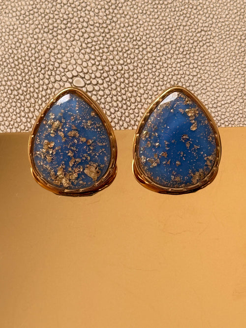 Blue Gold Earrings
