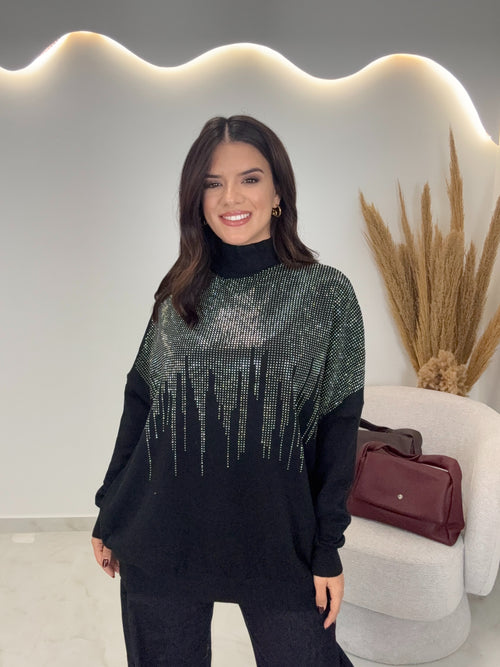 Μπλούζα Valeria Strass Black