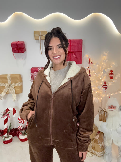 Velvet Fleece Set Chocolate