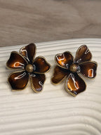Flower Earrings Chocolate