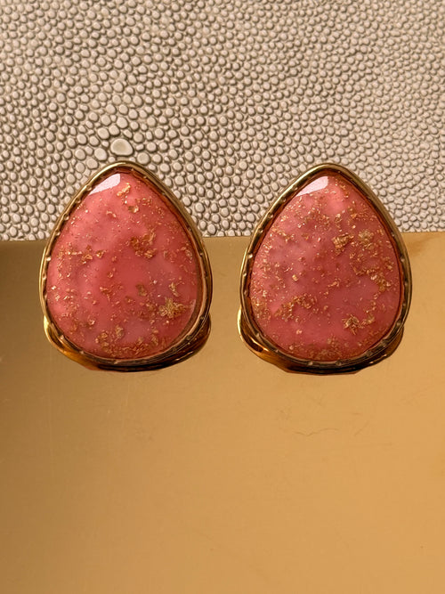 Coral Gold Earrings