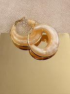 Beige Gold  Hoops