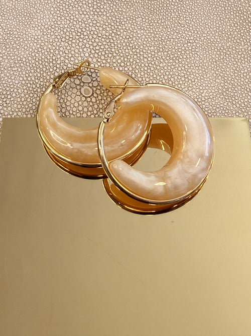 Beige Gold  Hoops