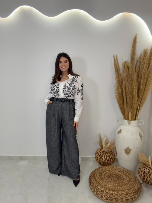 Παντελόνα Λινή Grey