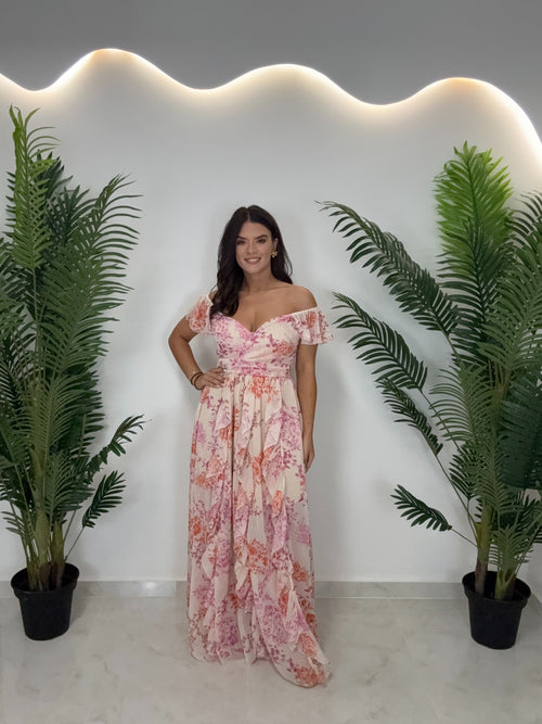 Vanessa Dress Beige Rose