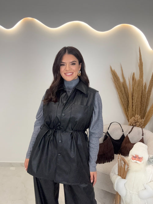 Reina Set Δερματίνη Μαύρο