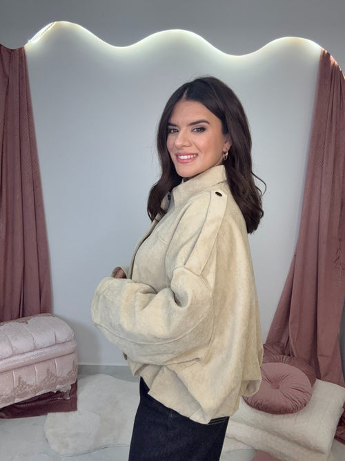 Margot Castor Bomber Jacket Beige