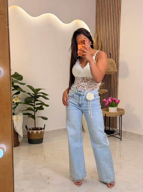 Strass Jeans Light Blue
