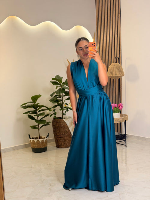 Alessandra Dress Πετρόλ