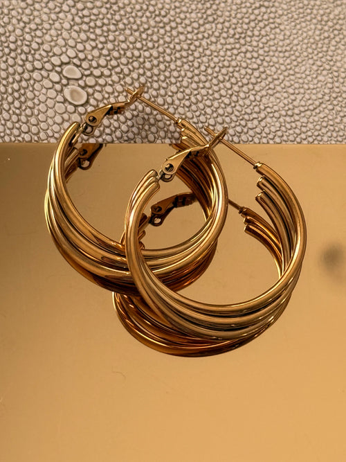 Gold Hoops Earrings