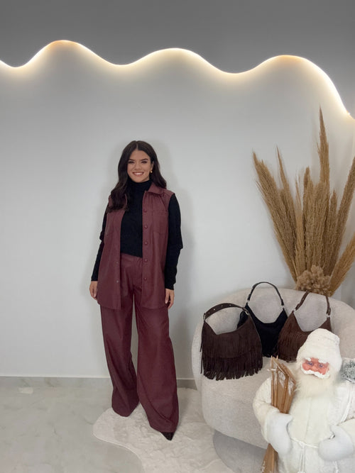 Reina Set Δερματίνη Μπορντώ