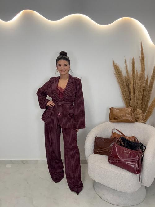 Melita Κοστούμι Ριγέ Μπορντώ