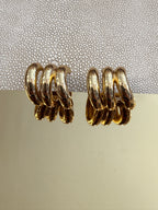 Gold Triple Earrings