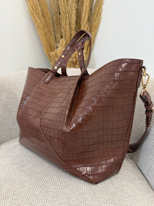 Κροκό Τσάντα Chocolate