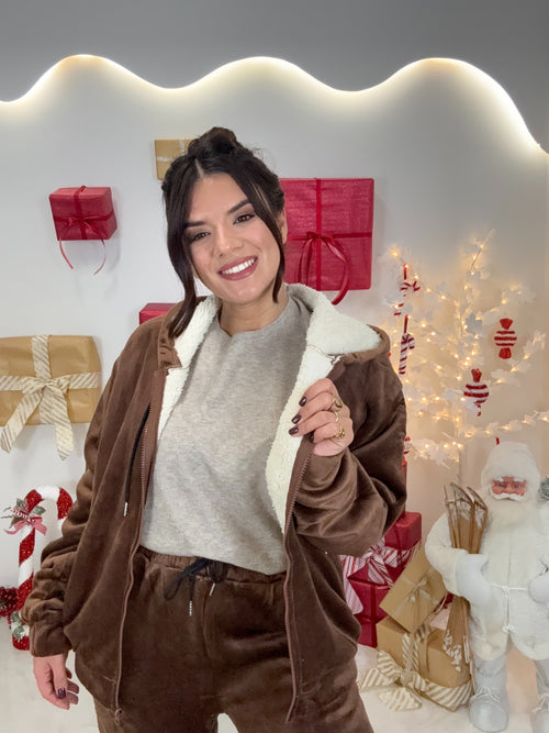 Velvet Fleece Set Chocolate