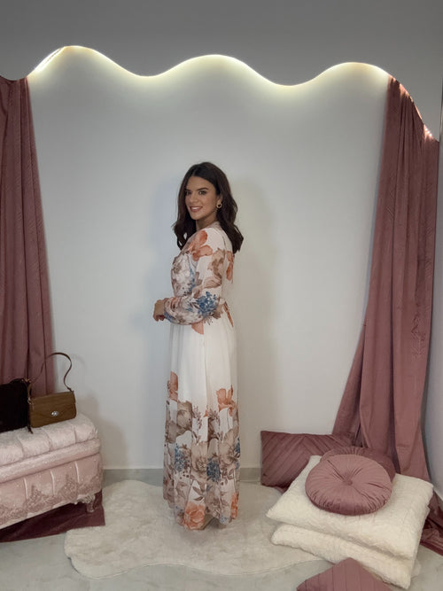 Floral Dress Beige