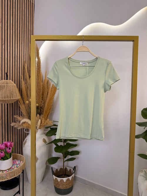 T-Shirt Λευκό Στρογγυλή Λαιμόκοψη